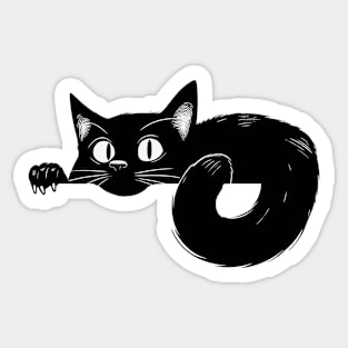 black cat peek Sticker